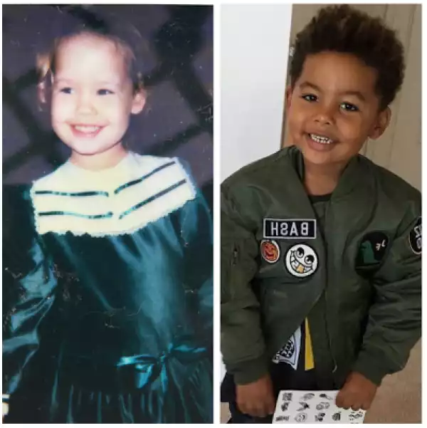 Amber Rose shows side by side photo of herself and son when they were both 3 years old